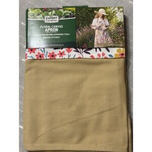 Expert Gardener, Floral Canvas Apron, Pockets, 1 Size Fits Most, NEW.
